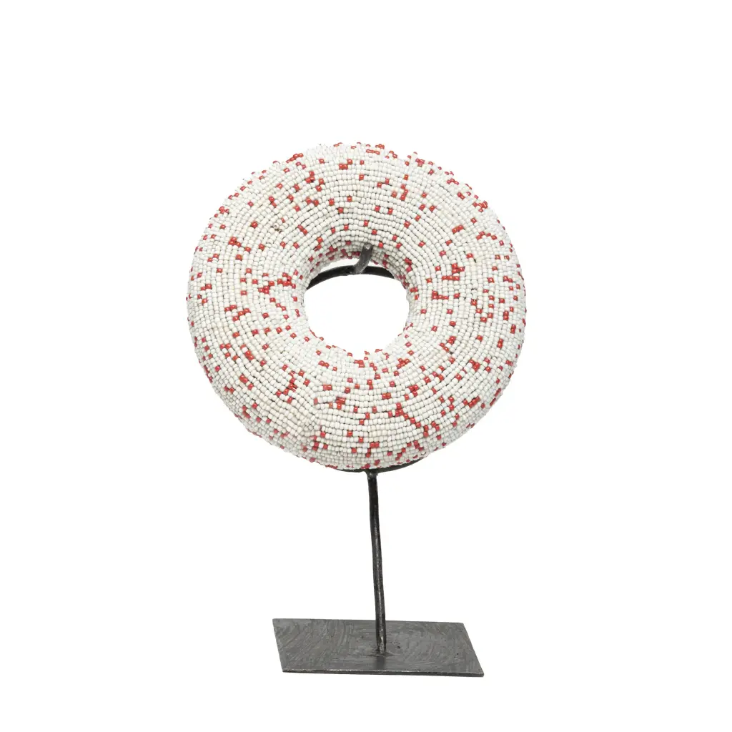 BRACELET EN PERLE TIKAR MOUCHETE ROUGE/BLANC