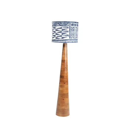 [lampe_bam3] LAMPE AVEC ABAT-JOUR EN TISSU NDOP INDIGO